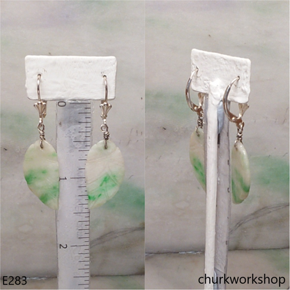 Jade leaf earrings