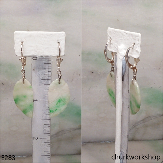 Jade leaf earrings