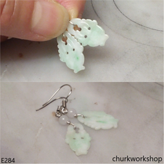 Jade flower basket earrings