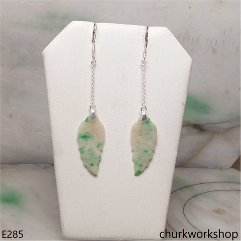 Jade leaf earrings