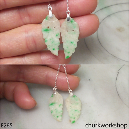 Jade leaf earrings