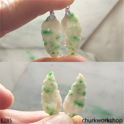 Jade leaf earrings