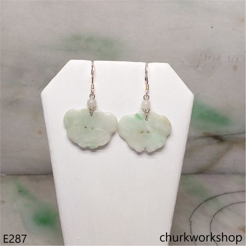 Light green jade butterfly earrings