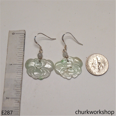 Light green jade butterfly earrings