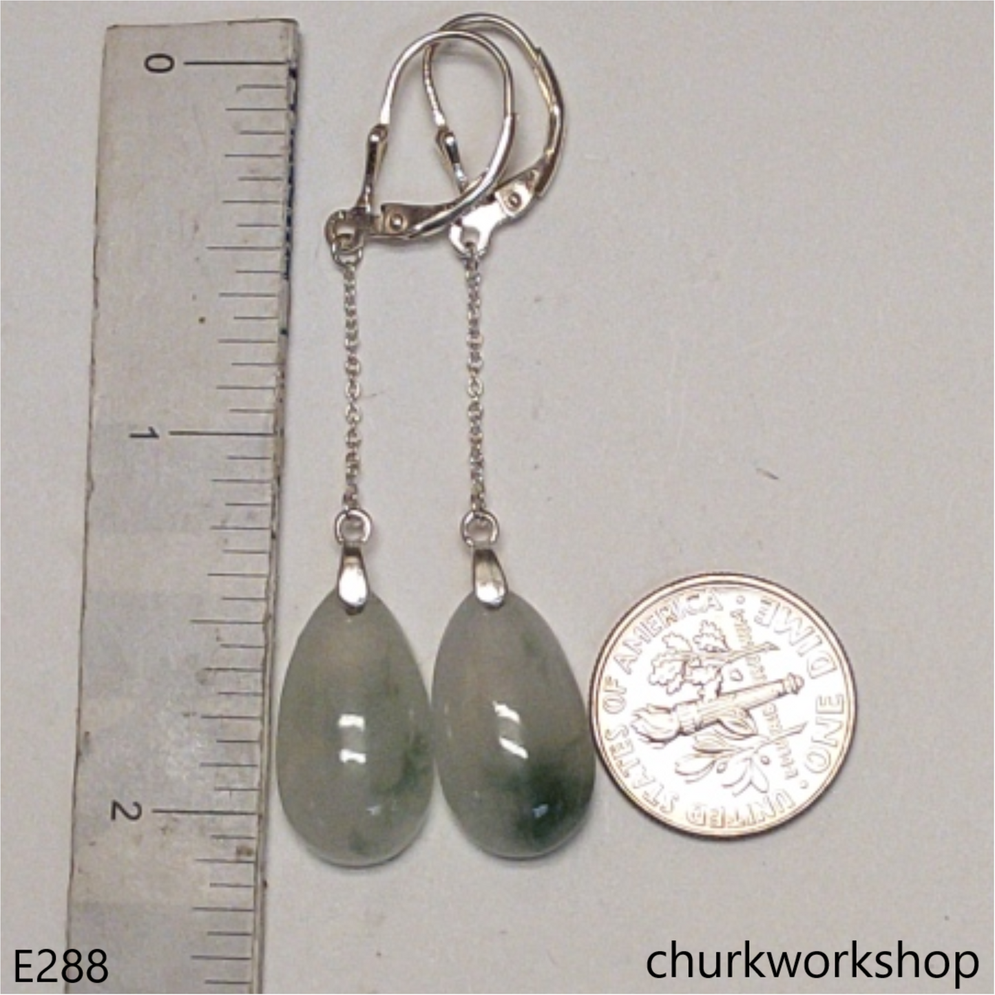 Jade dangling earrings