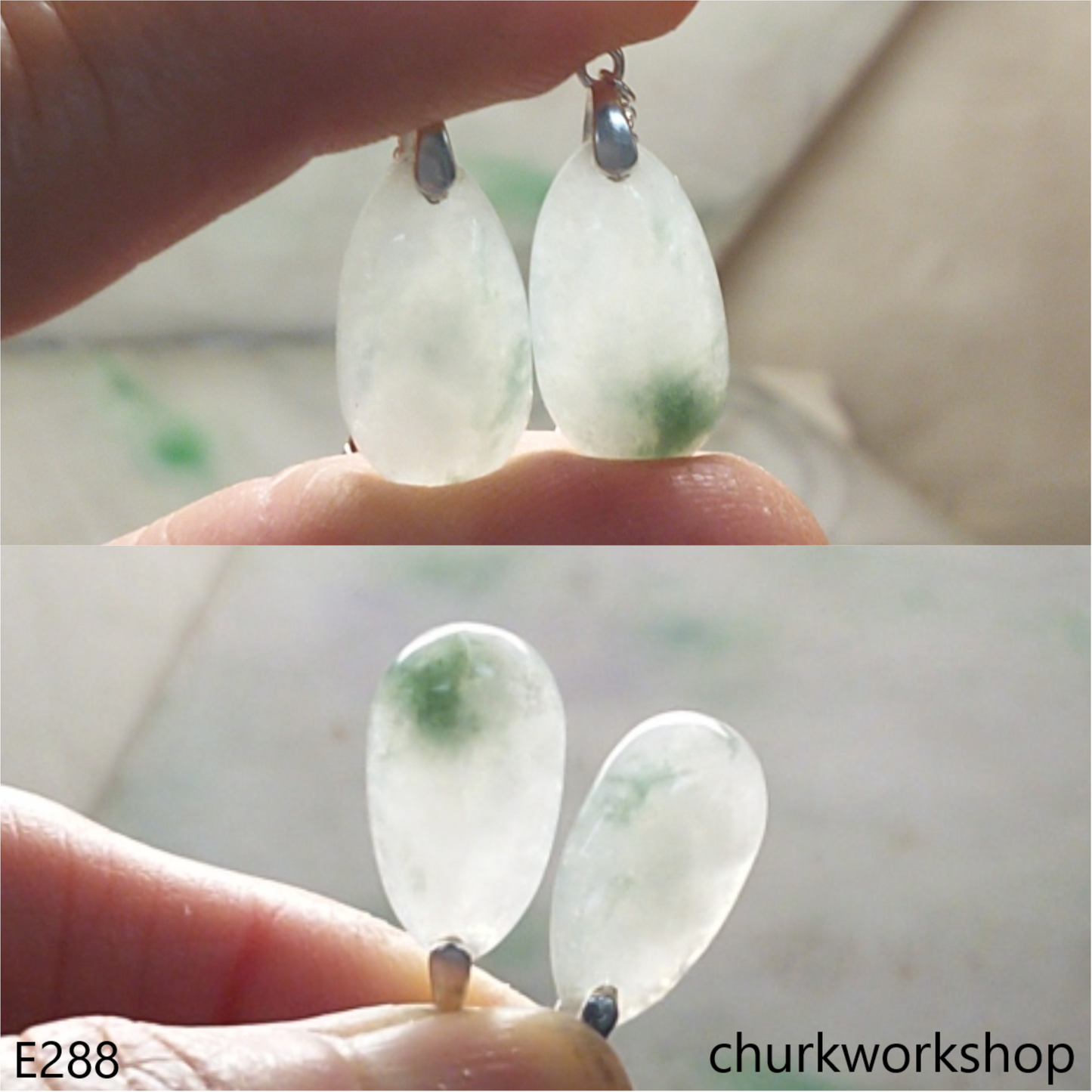 Jade dangling earrings