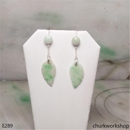 Jade leaf earrings