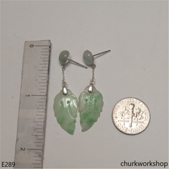 Jade leaf earrings