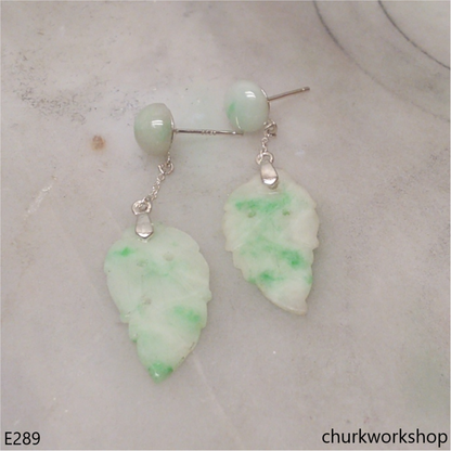 Jade leaf earrings