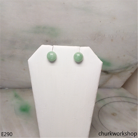 Half round jade ear studs