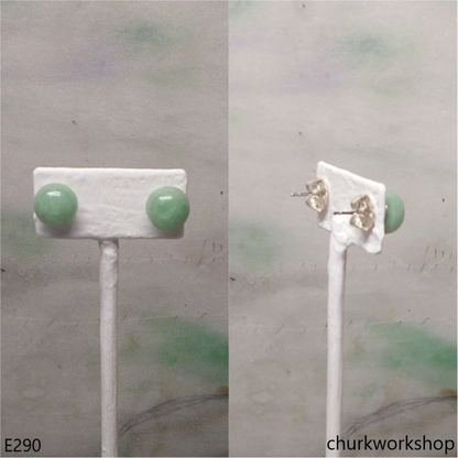 Half round jade ear studs