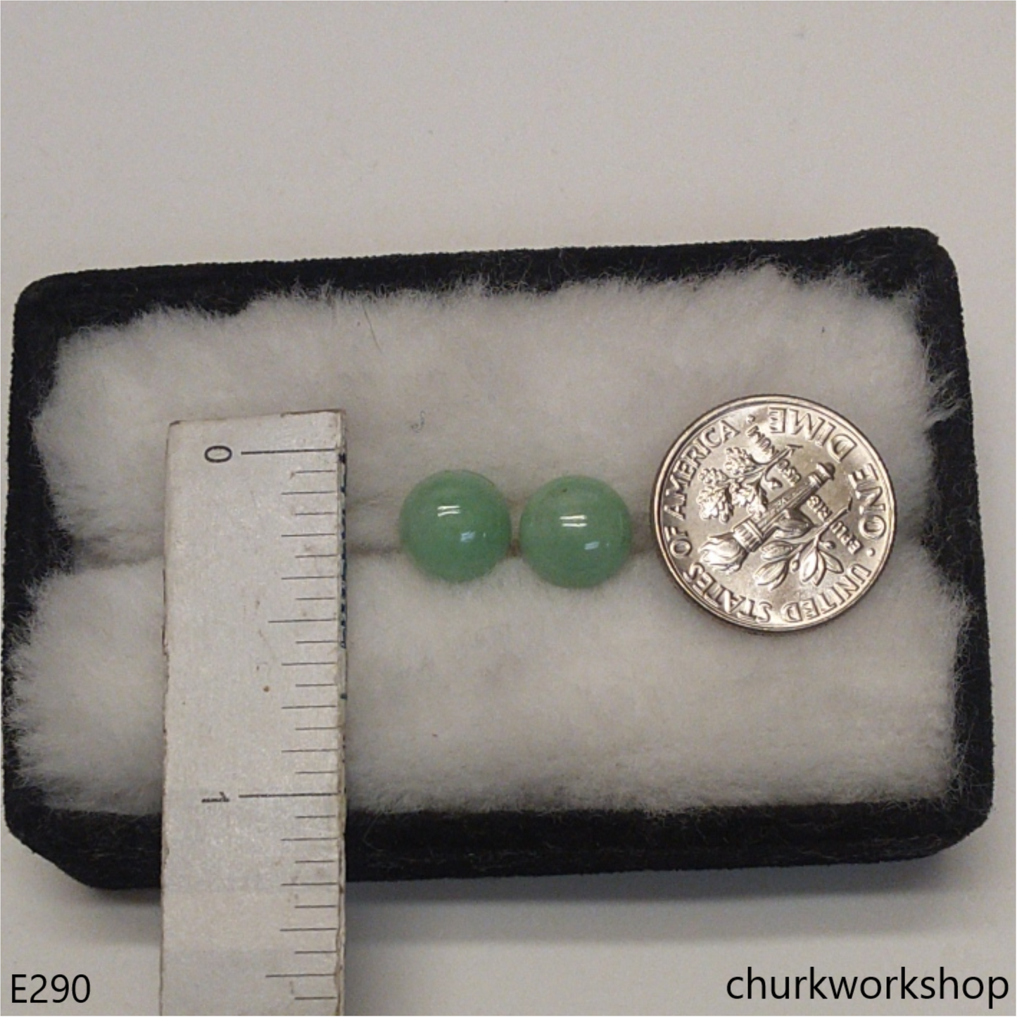 Half round jade ear studs