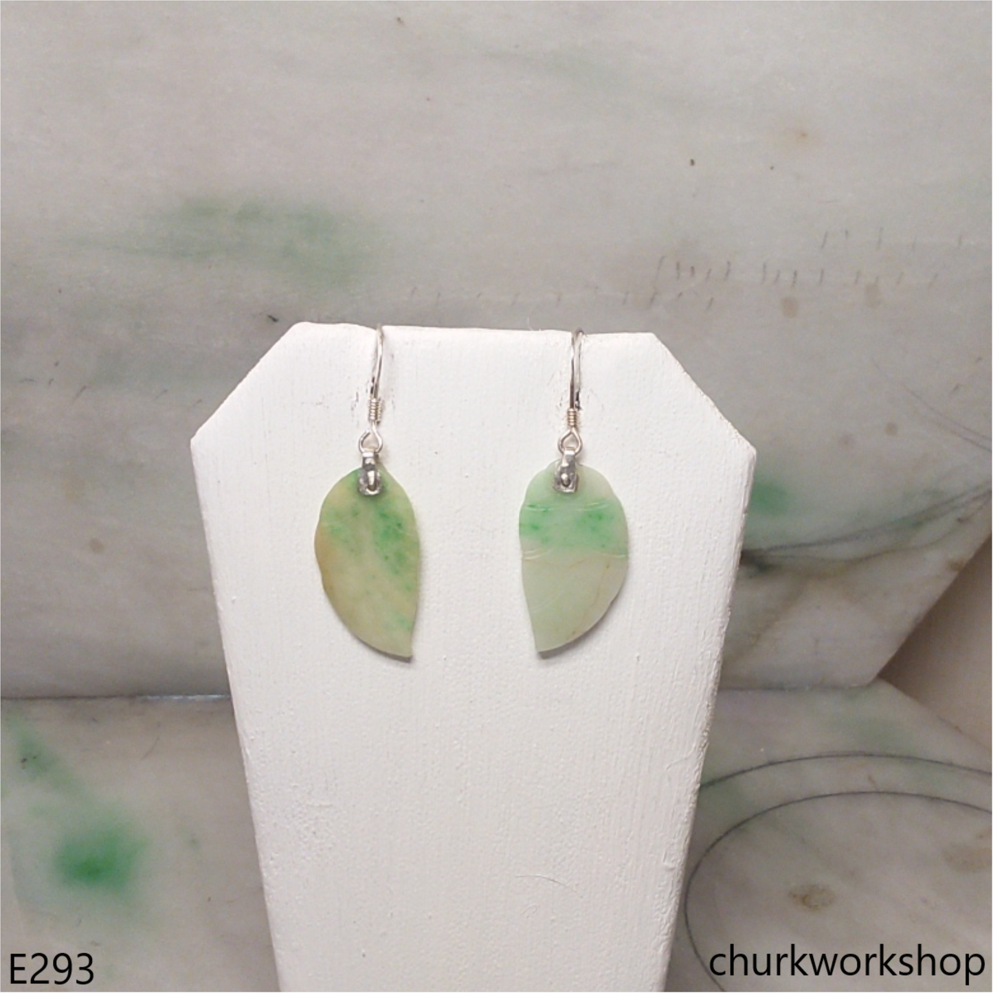 Jade leaf earrings