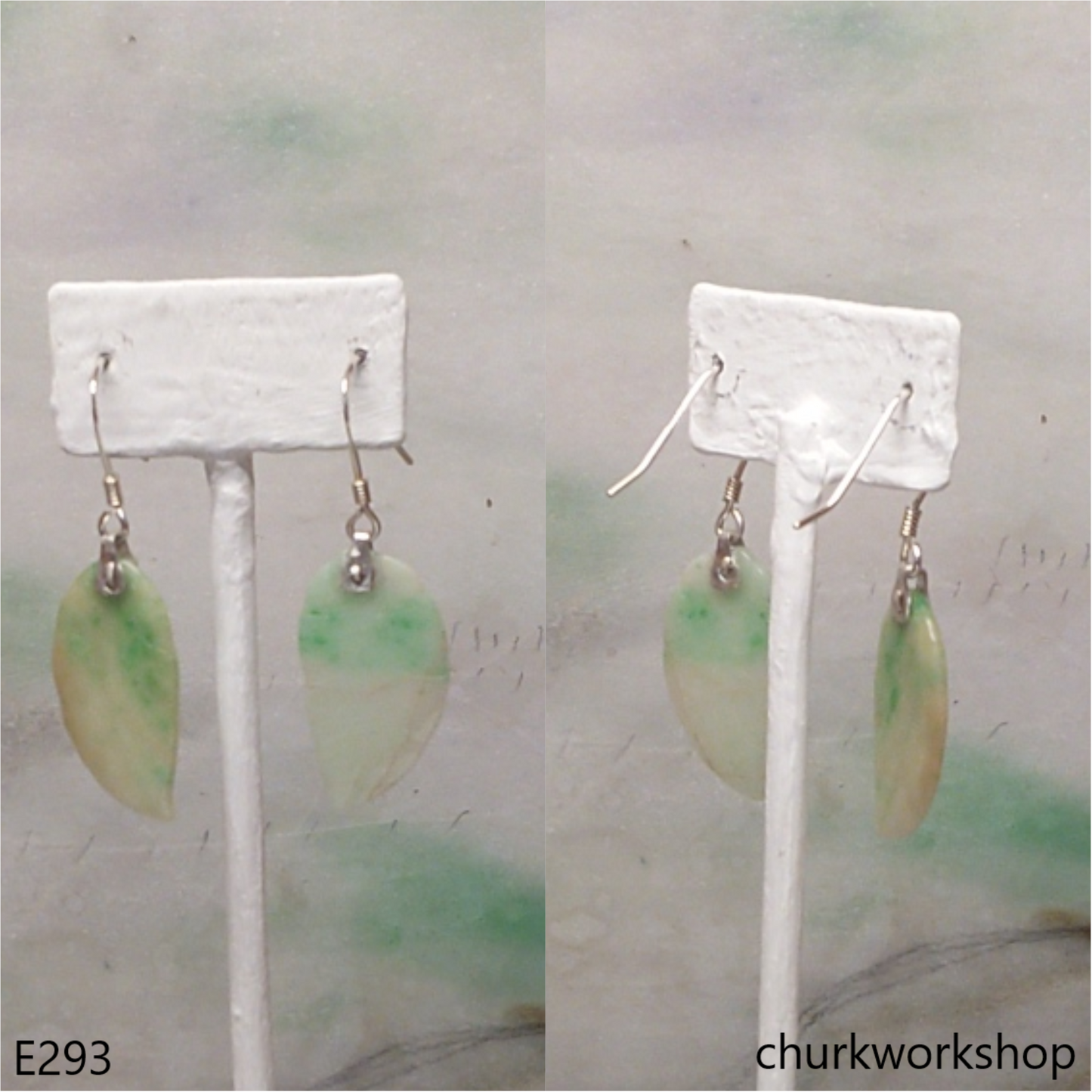 Jade leaf earrings