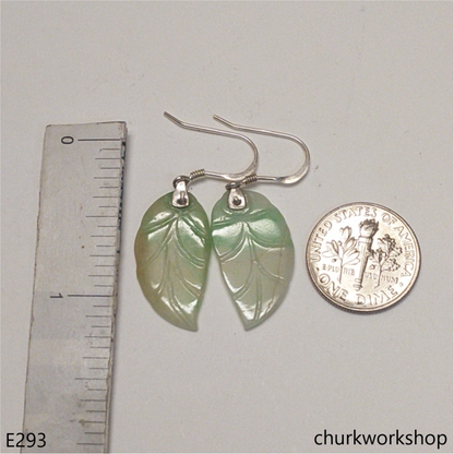 Jade leaf earrings