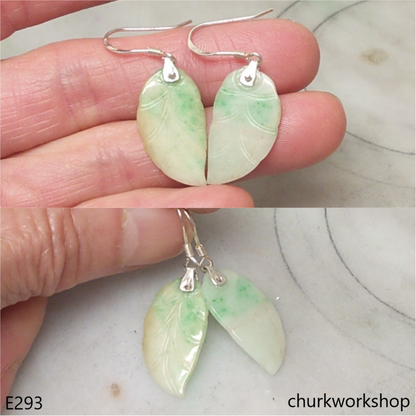 Jade leaf earrings