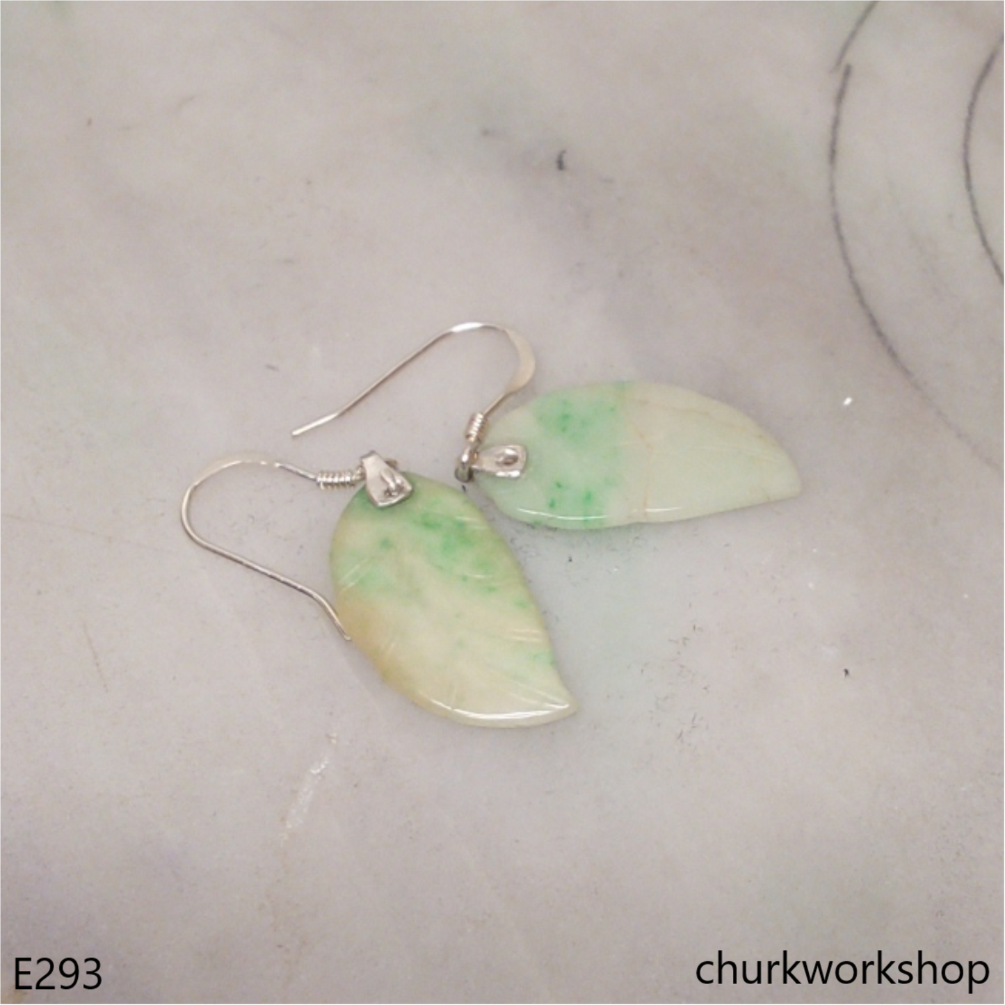 Jade leaf earrings