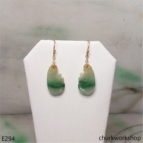 Multicolor jade fish earrings
