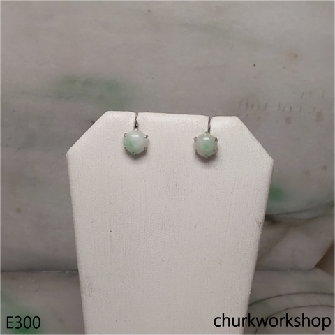 Half round jade ear studs