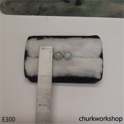 Half round jade ear studs