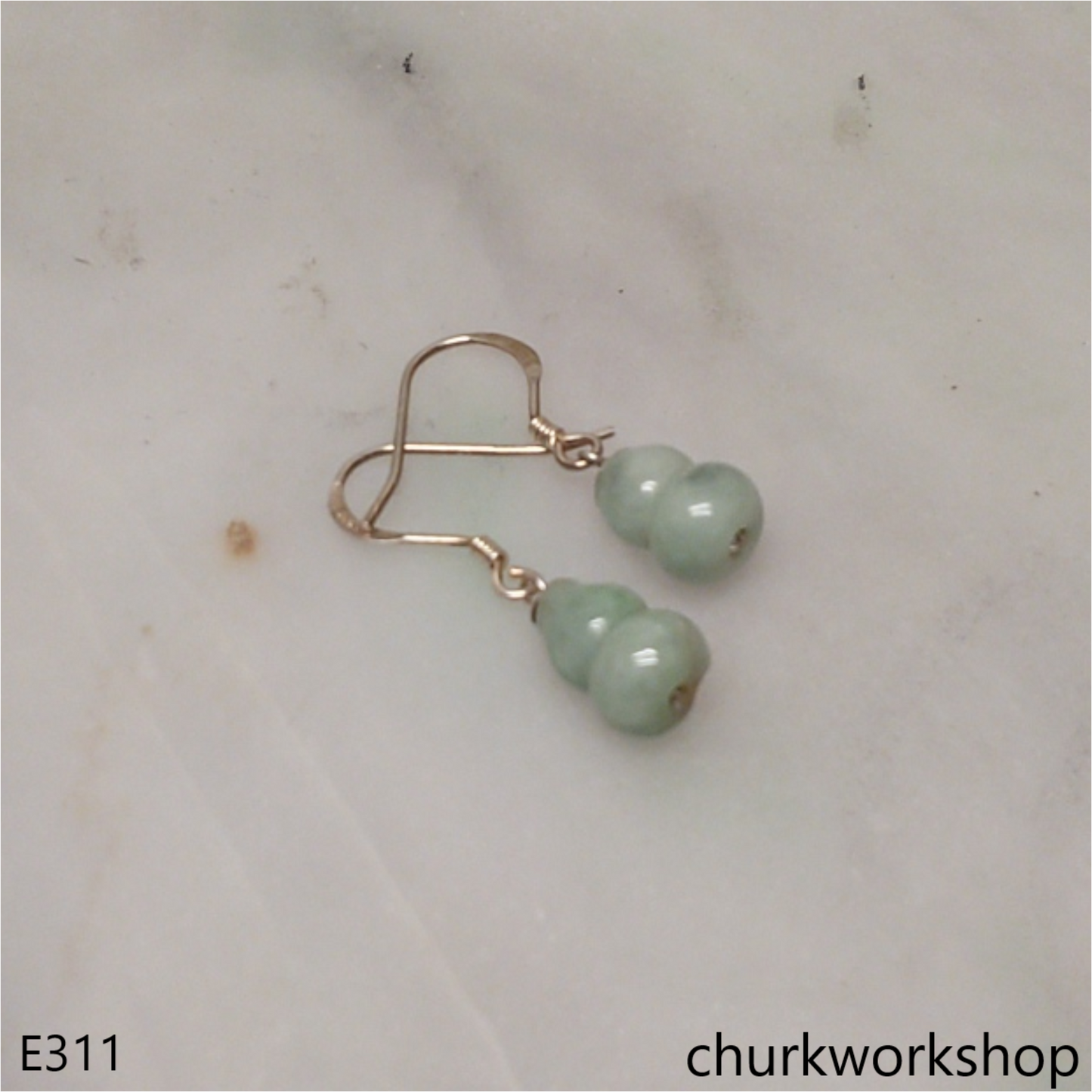 Light green jade gourd earrings