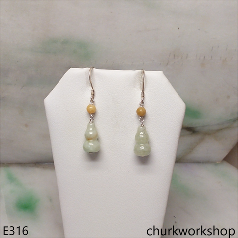 Light green jade gourd earrings