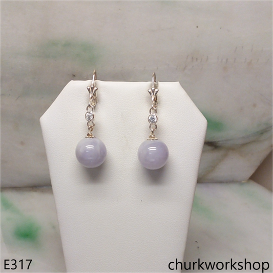 Lavender beads  earrings