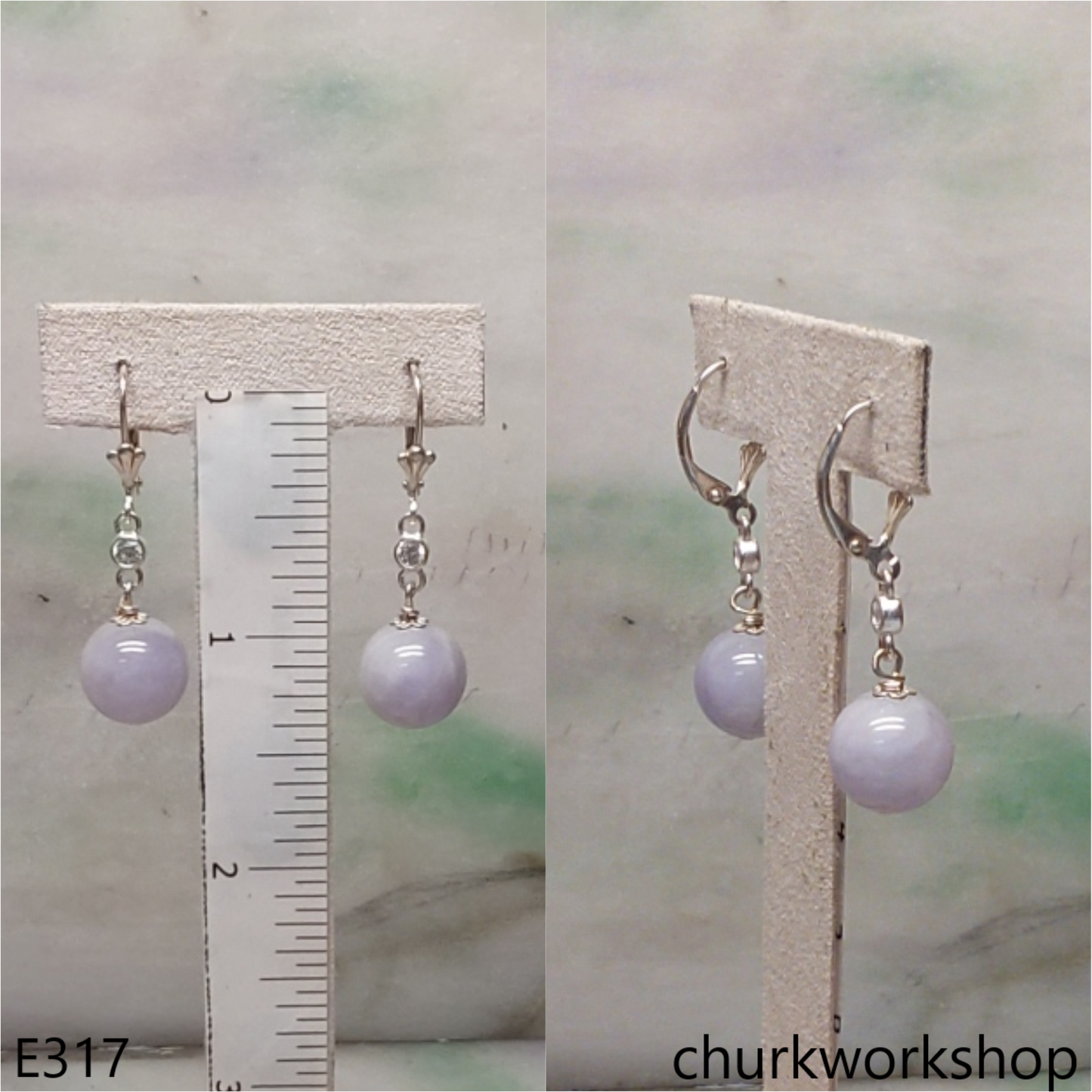 Lavender beads  earrings