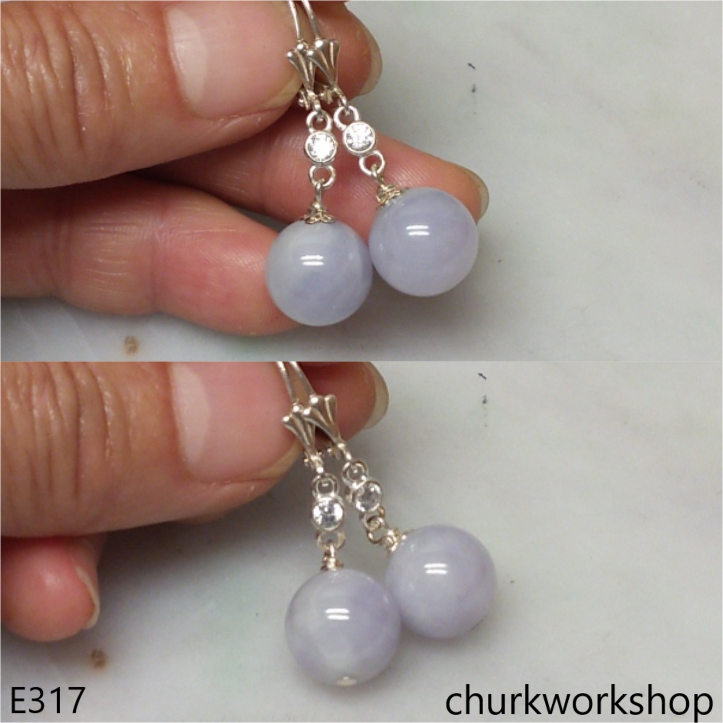 Lavender beads  earrings