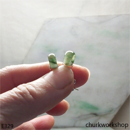 Round ring jade earrings