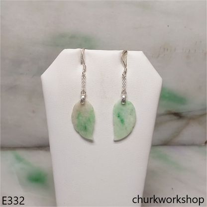 Jade leaf earrings