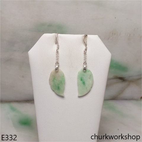 Jade leaf earrings
