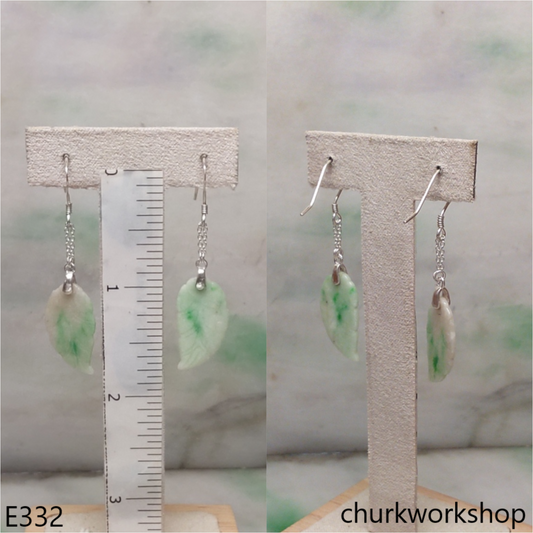 Jade leaf earrings
