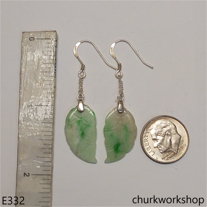 Jade leaf earrings