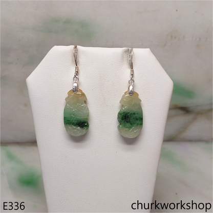 Multicolor jade parrot earrings