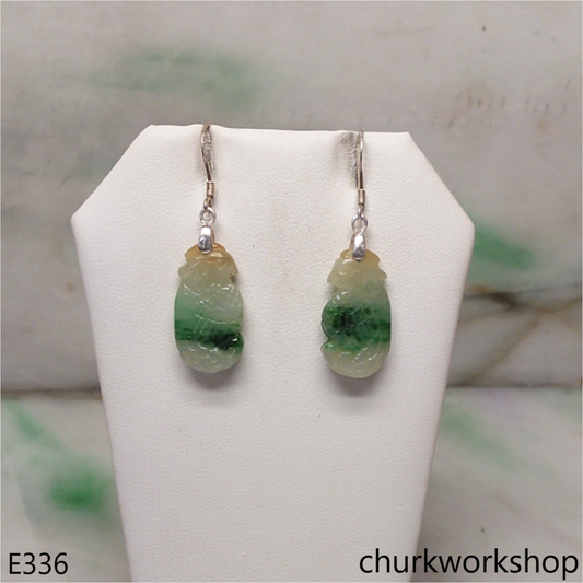 Multicolor jade parrot earrings