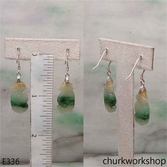 Multicolor jade parrot earrings