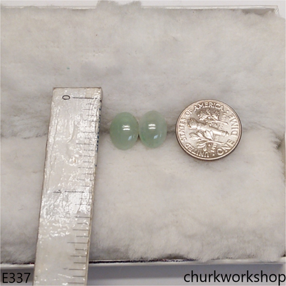 Light green jade ear studs