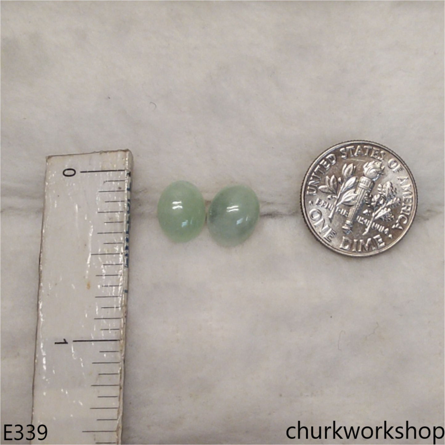 Light green jade ear studs