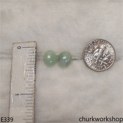 Light green jade ear studs