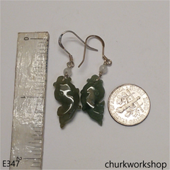 Dangling fishes jade earrings