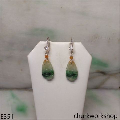 Multicolor jade Monkey earrings