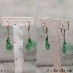 Light green jade sterling silver earrings
