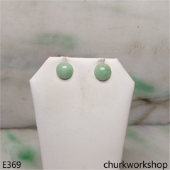 Half round jade ear studs