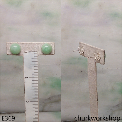 Half round jade ear studs