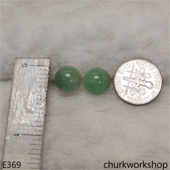 Half round jade ear studs