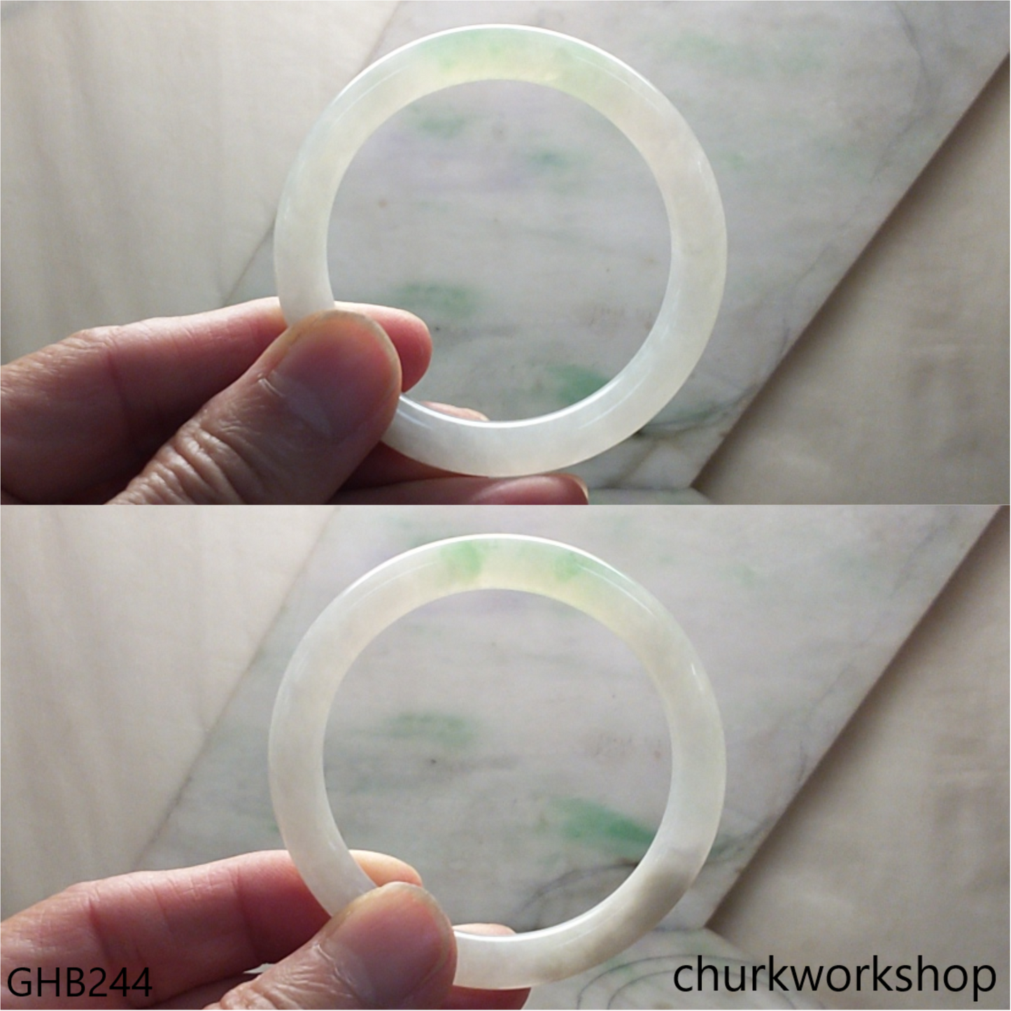 Small light green jade bangle