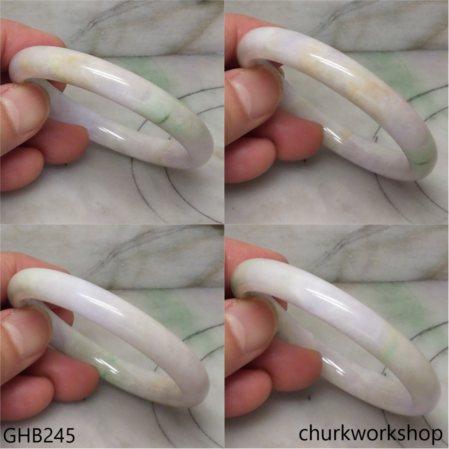 Small pale lavender jade bangle