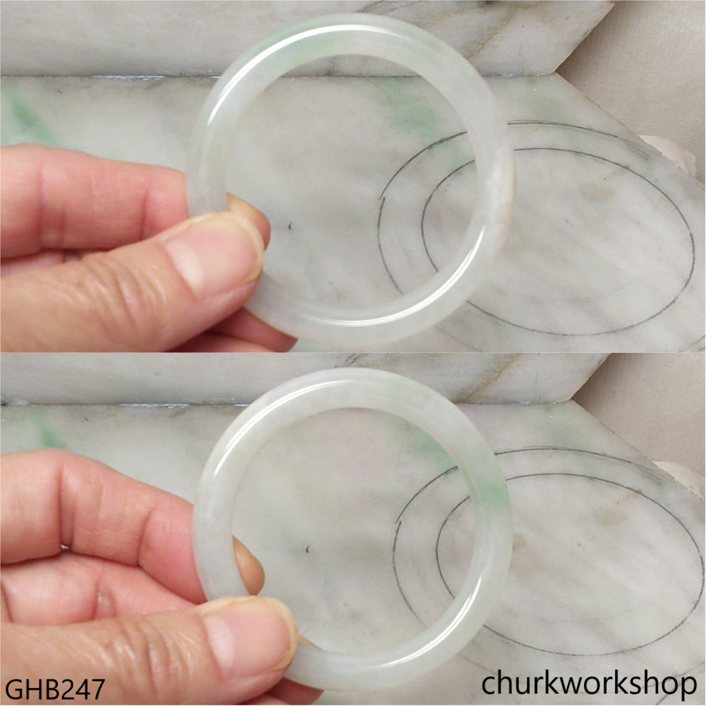 Small pale green jade bangle