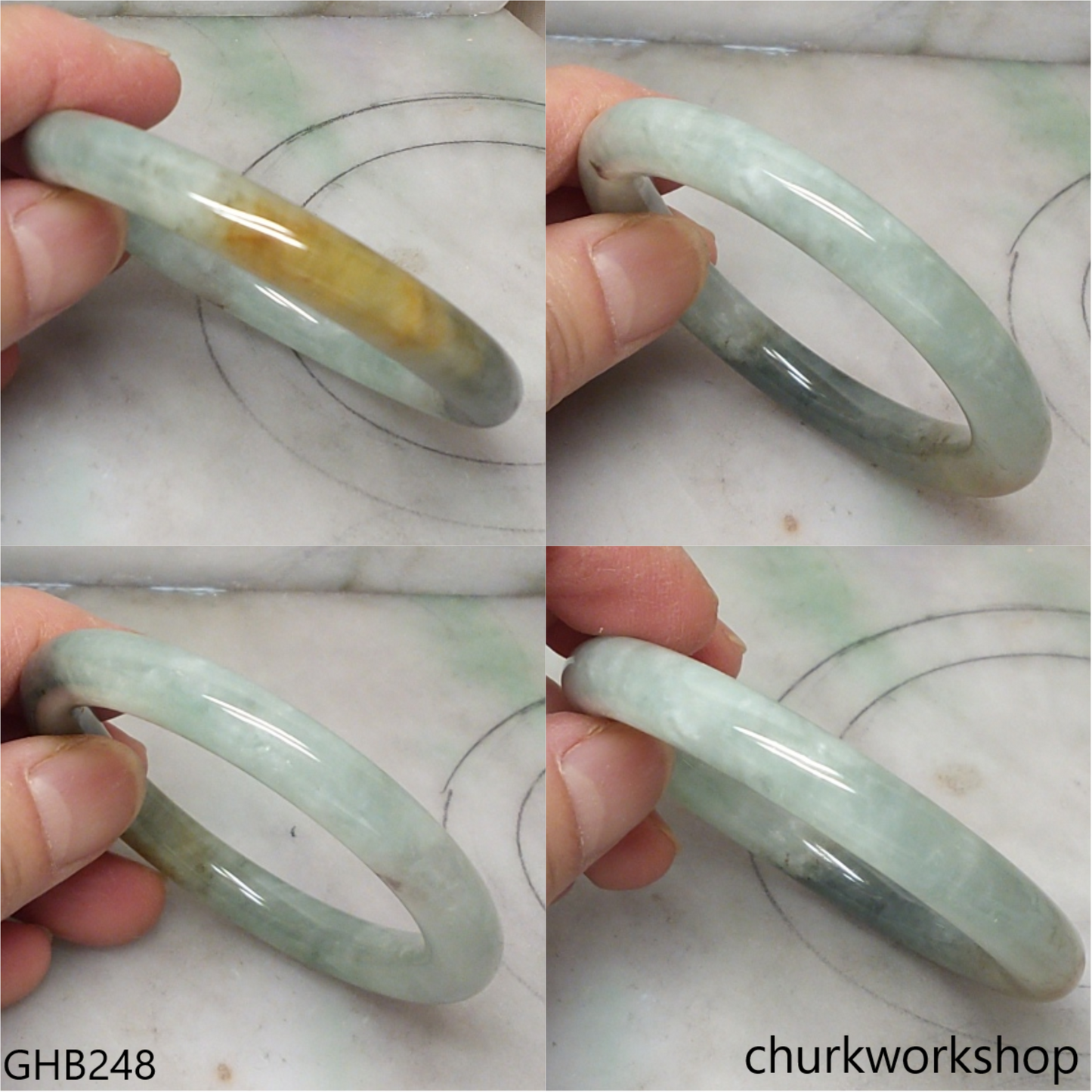 Multi-color small jade bangle